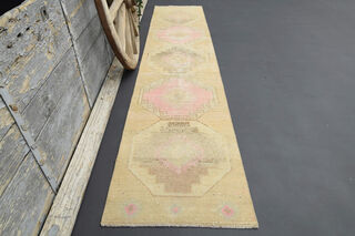 Beige Vintage Runner Rug - Thumbnail