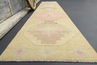 Beige Vintage Runner Rug - Thumbnail