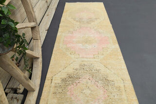 Beige Vintage Runner Rug - Thumbnail