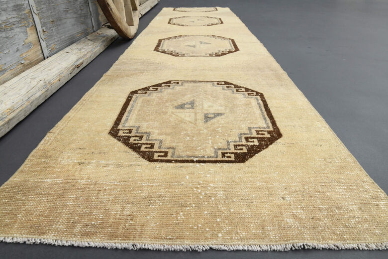 Neutral Oushak Runner Rug