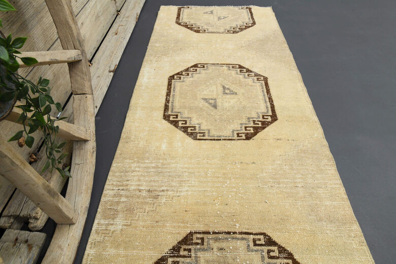 Neutral Oushak Runner Rug