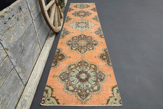 Oriental Vintage Runner Rug - Thumbnail