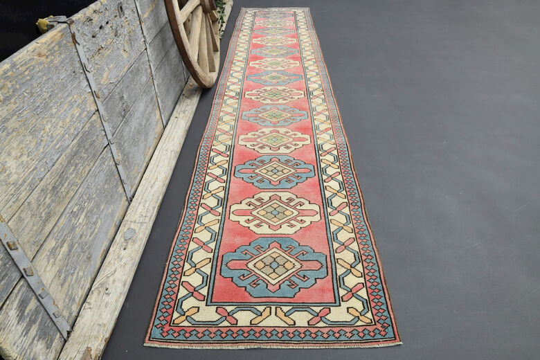 Hand-Knotted Turkish Long Runner Rug