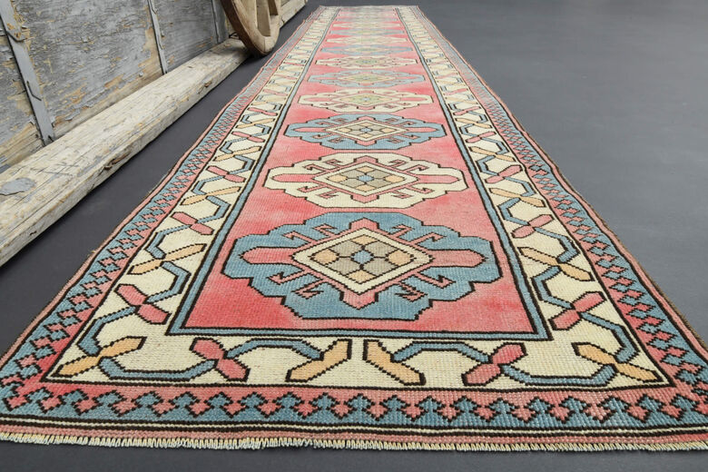 Hand-Knotted Anatolian Turkish Long Runner Rug