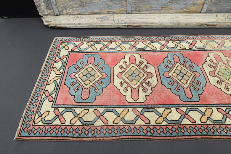 Hand-Knotted Anatolian Turkish Long Runner Rug