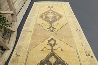 Neutral Turkish Runner Rug - Thumbnail