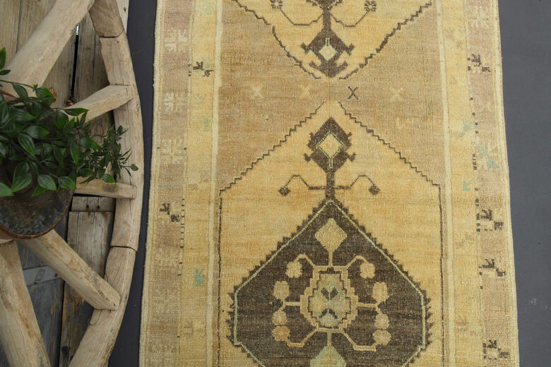 Neutral Turkish Runner Rug