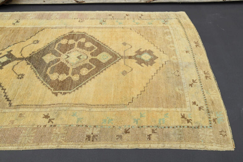 Neutral Turkish Runner Rug