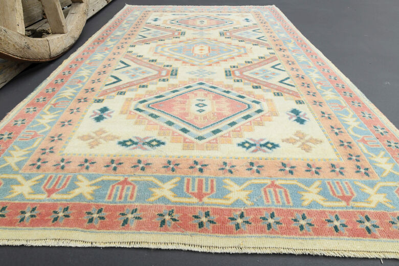 Vintage Handwoven Wool Carpet