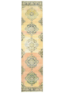 Yellow & Orange - Turkish Runner Rug - Thumbnail