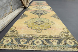 Yellow & Orange - Turkish Runner Rug - Thumbnail