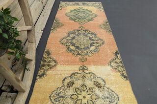 Yellow & Orange - Turkish Runner Rug - Thumbnail