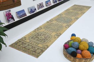 Vintage Turkish Runner Rug - Thumbnail