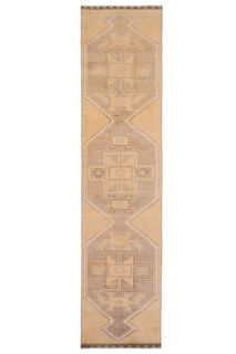 Neutral Turkish Runner Rug - Thumbnail