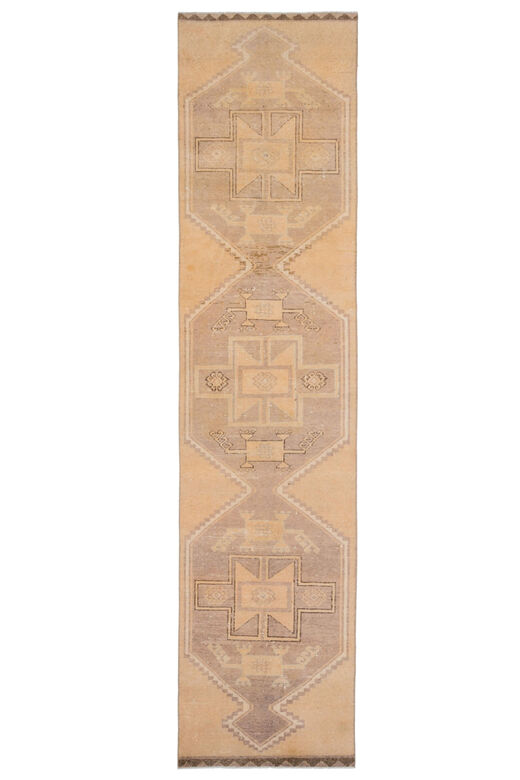 Neutral Turkish Runner Rug