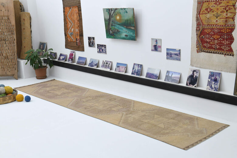 Neutral Turkish Runner Rug