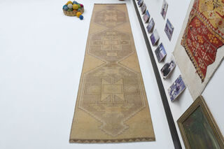 Neutral Turkish Runner Rug - Thumbnail