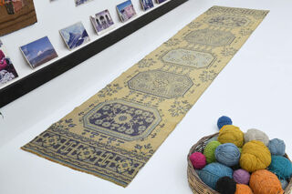 Floral Anatolian Runner Rug - Thumbnail