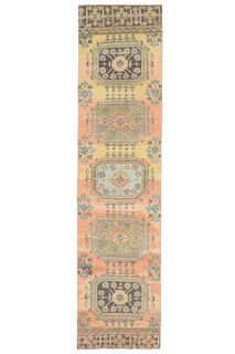 Turkish Vintage Runner Rug - Thumbnail