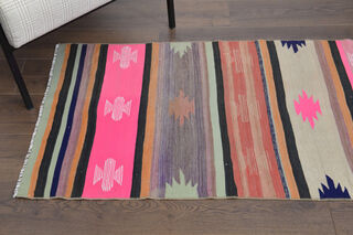 Kilim Vintage Runner Rug - Thumbnail