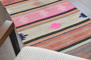 Kilim Vintage Runner Rug - Thumbnail