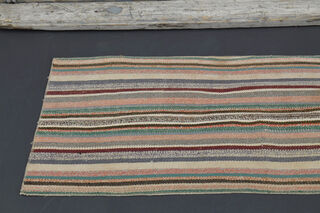 Striped Kilim Runner Rug - Thumbnail