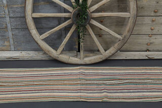 Striped Kilim Runner Rug - Thumbnail