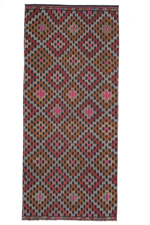 Turkish Vintage Flatweave Runner Rug