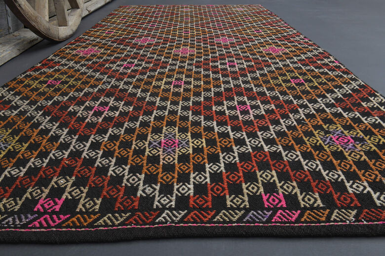 Turkish Vintage Flatweave Runner Rug