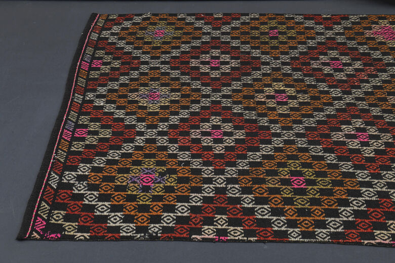 Turkish Vintage Flatweave Runner Rug