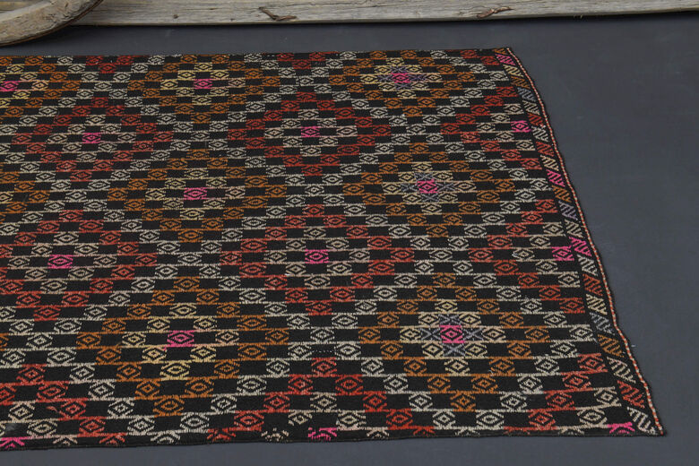 Turkish Vintage Flatweave Runner Rug