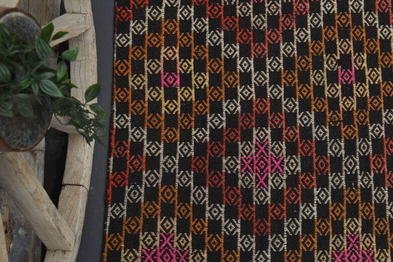 Turkish Vintage Flatweave Runner Rug