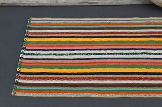 Striped Rainbow Kilim - Thumbnail