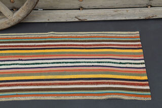 Striped Rainbow Kilim - Thumbnail