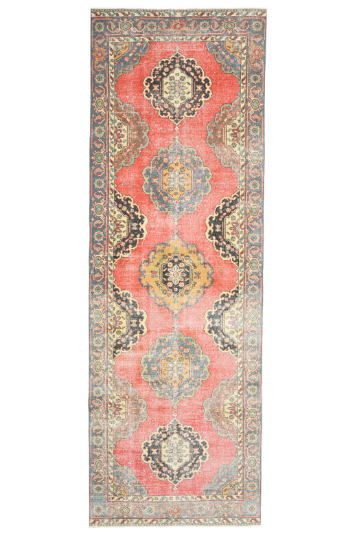 Turkish Vintage Oriental Runner Rug