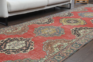 Turkish Vintage Oriental Runner Rug - Thumbnail