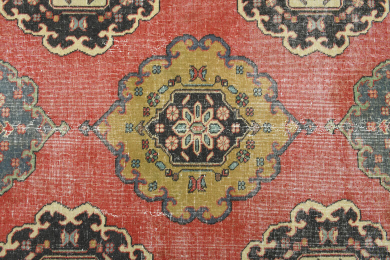 Turkish Vintage Oriental Runner Rug