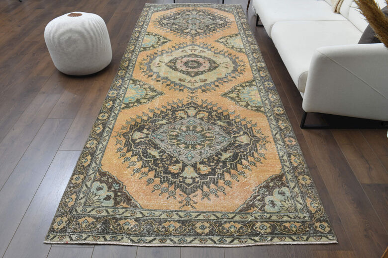 Turkish Vintage Oriental Runner