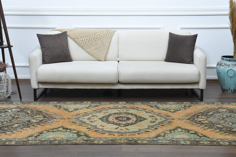 Turkish Vintage Oriental Anatolian Runner