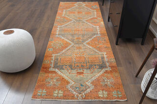 Turkish Vintage Runner Rug - Thumbnail