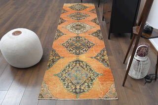 Turkish Vintage Runner Rug - Thumbnail