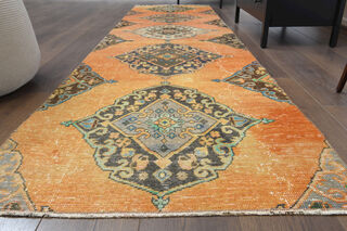 Turkish Vintage Runner Rug - Thumbnail