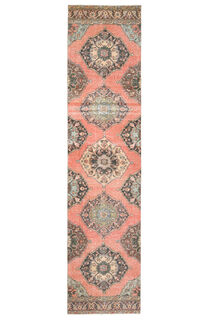 Turkish Vintage Runner Rug - Thumbnail