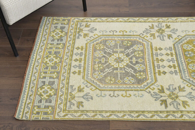 Green Floral Turkish Runner Rug