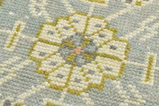 Green Floral Turkish Runner Rug - Thumbnail