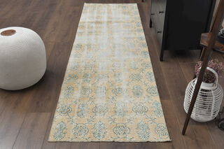 Distressed Vintage Oushak Runner - Thumbnail