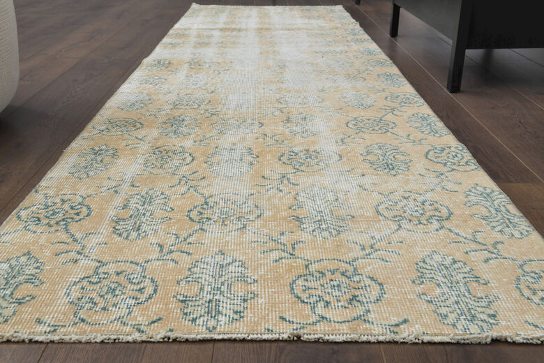 Distressed Vintage Oushak Runner