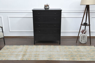 Distressed Vintage Oushak Runner - Thumbnail
