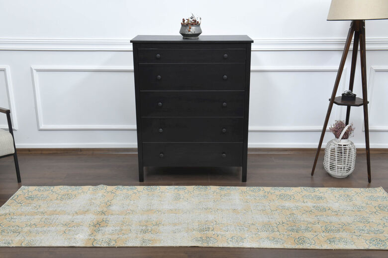 Distressed Vintage Oushak Runner