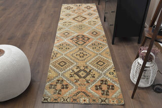 Vintage Turkish Runner Rug - Thumbnail